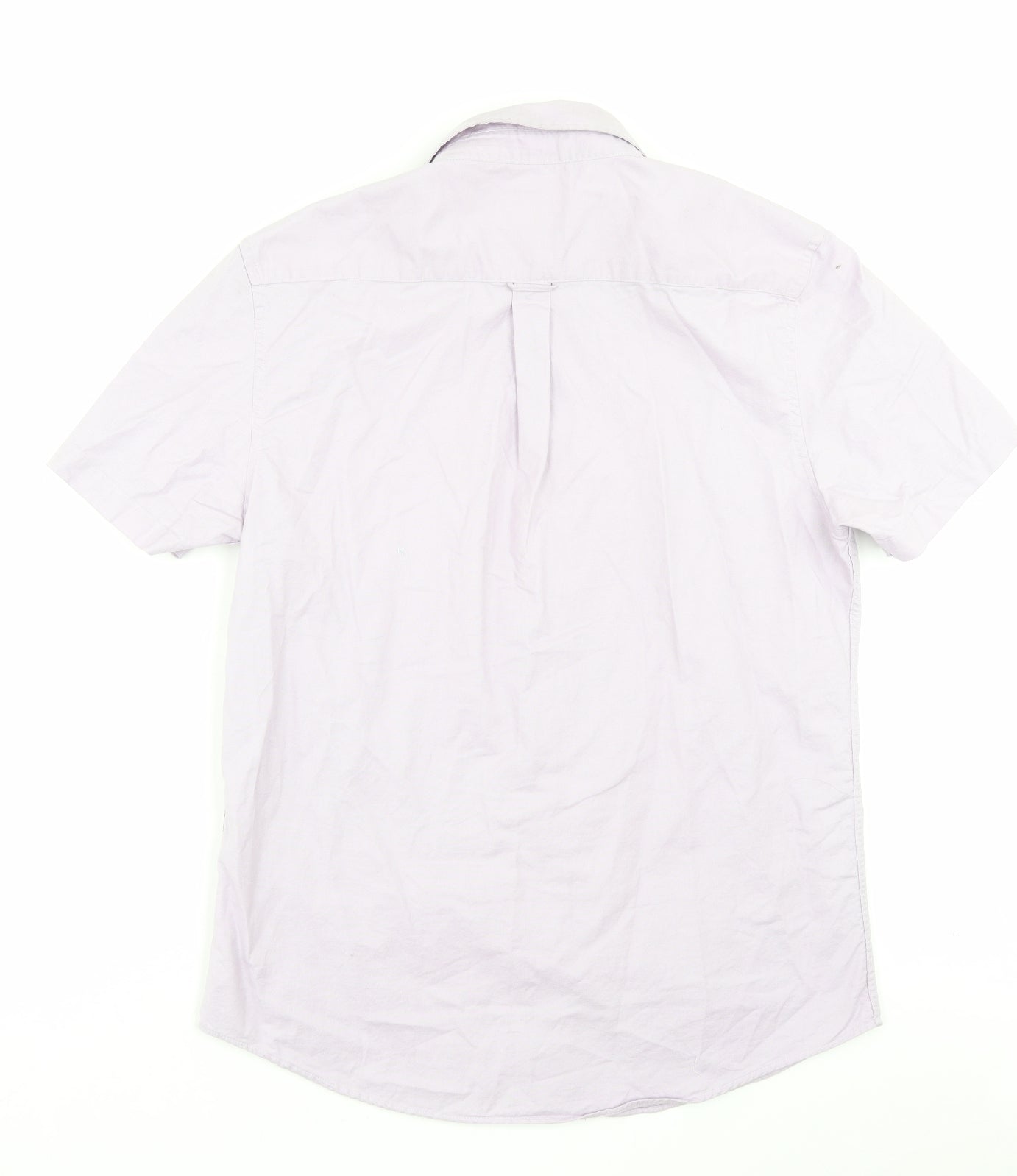 Primark Mens Purple Cotton Button-Up Size L Collared Button