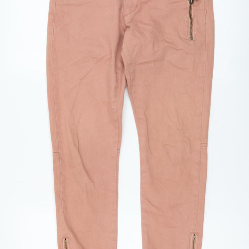 Part Two Womens Pink Cotton Capri Jeans Size 8 L25 in Regular Button