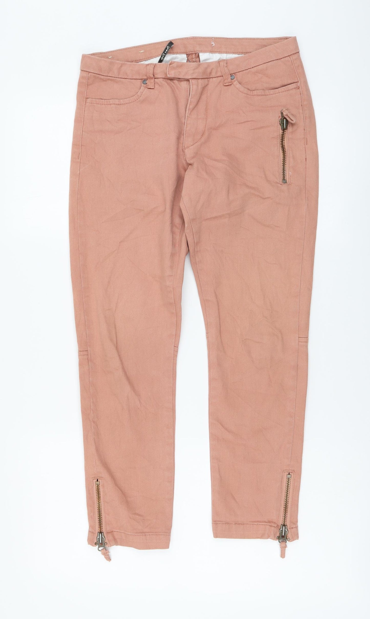 Part Two Womens Pink Cotton Capri Jeans Size 8 L25 in Regular Button