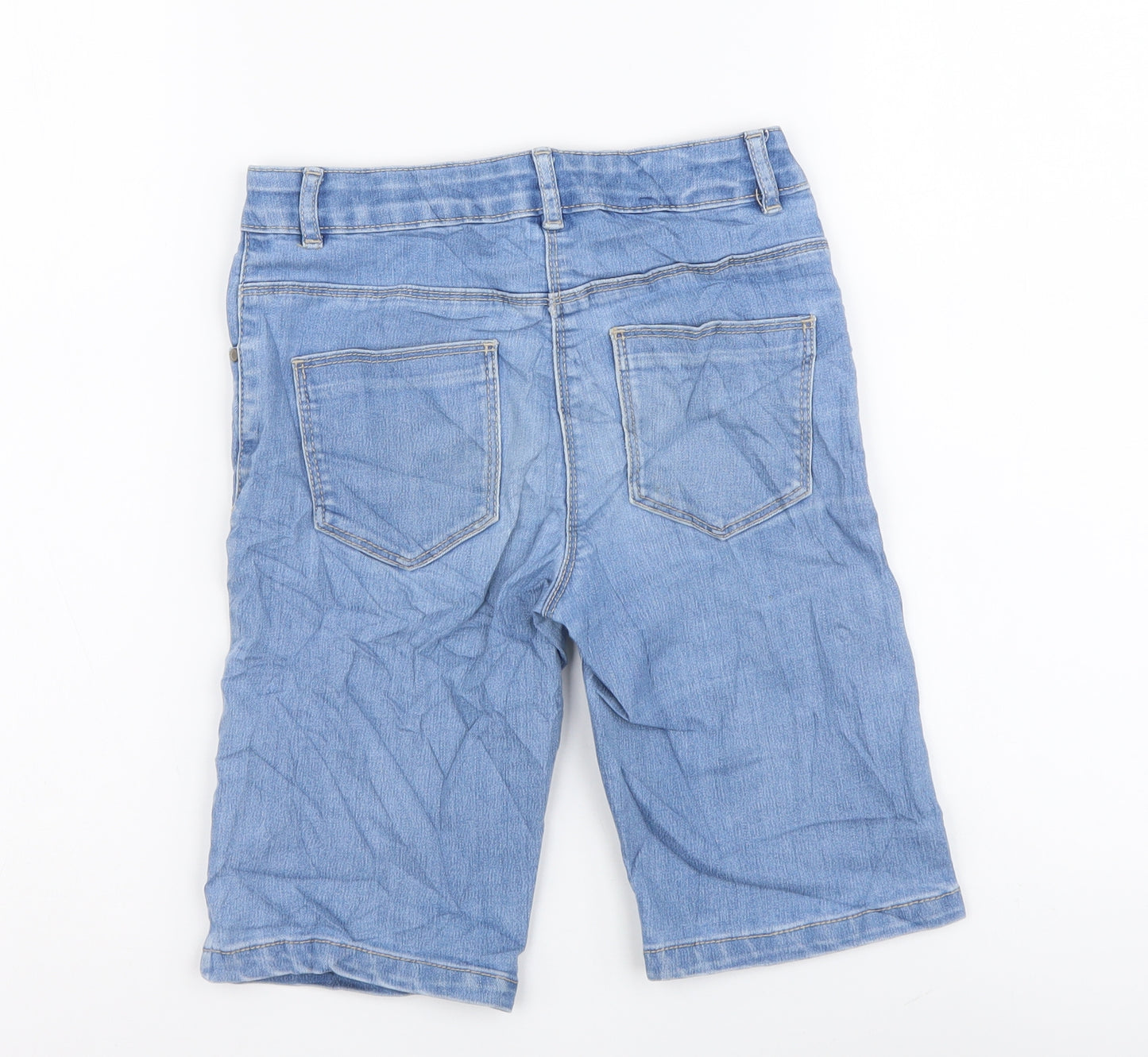 Nutmeg Boys Blue Cotton Bermuda Shorts Size 8-9 Years Regular Buckle