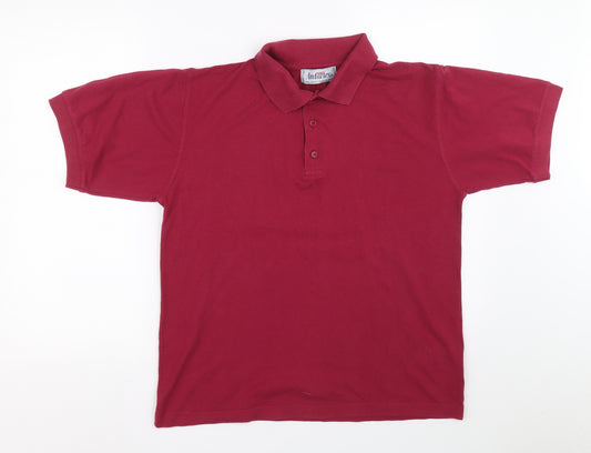 Antartex Mens Pink 100% Cotton Polo Size S Collared Button