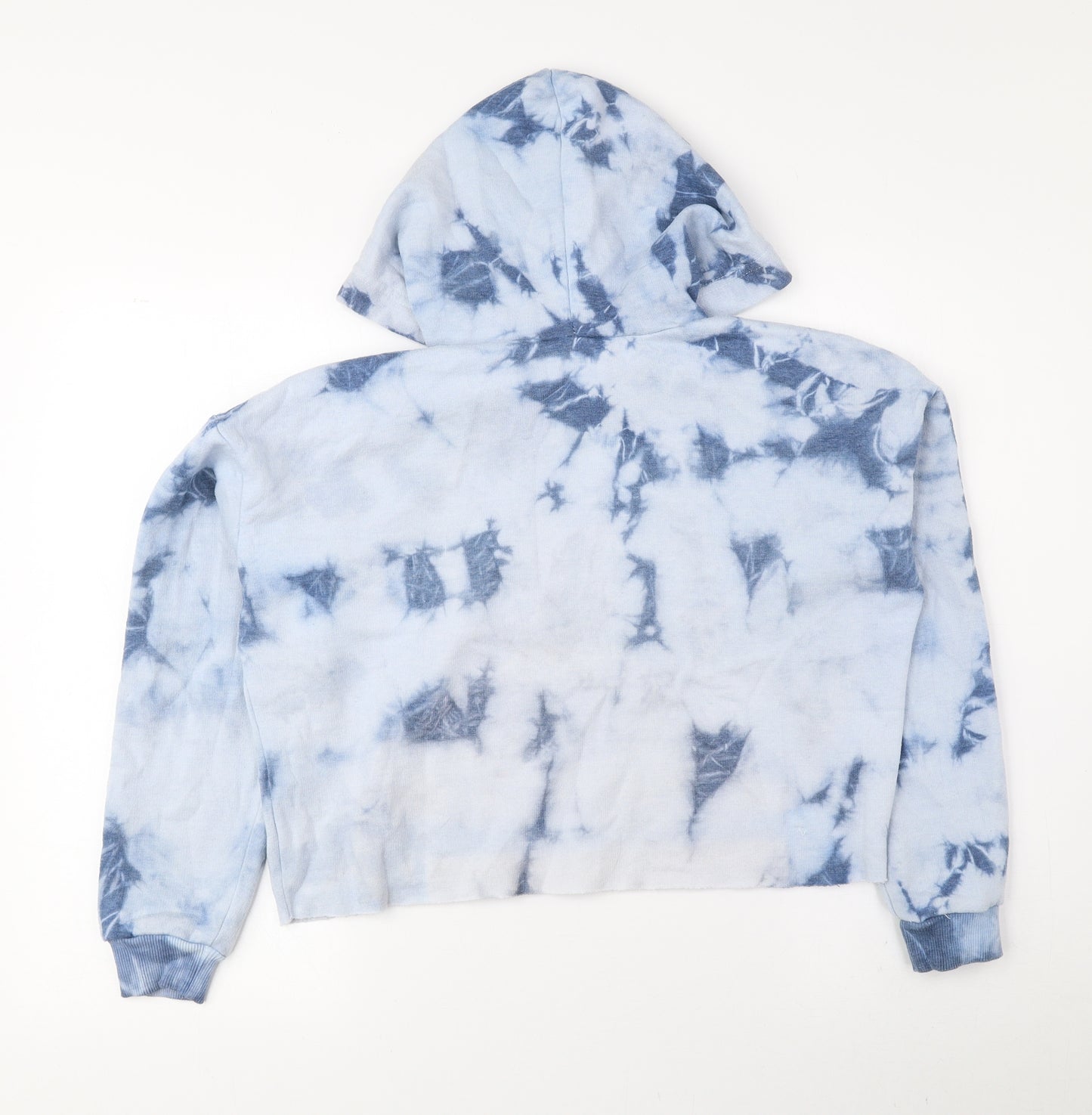 New Look Girls Blue Geometric Polyester Pullover Hoodie Size 12-13 Years Pullover - Cropped, Tie Dye