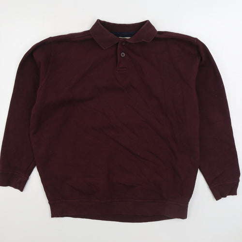 EWM Mens Purple Cotton Pullover Sweatshirt Size L