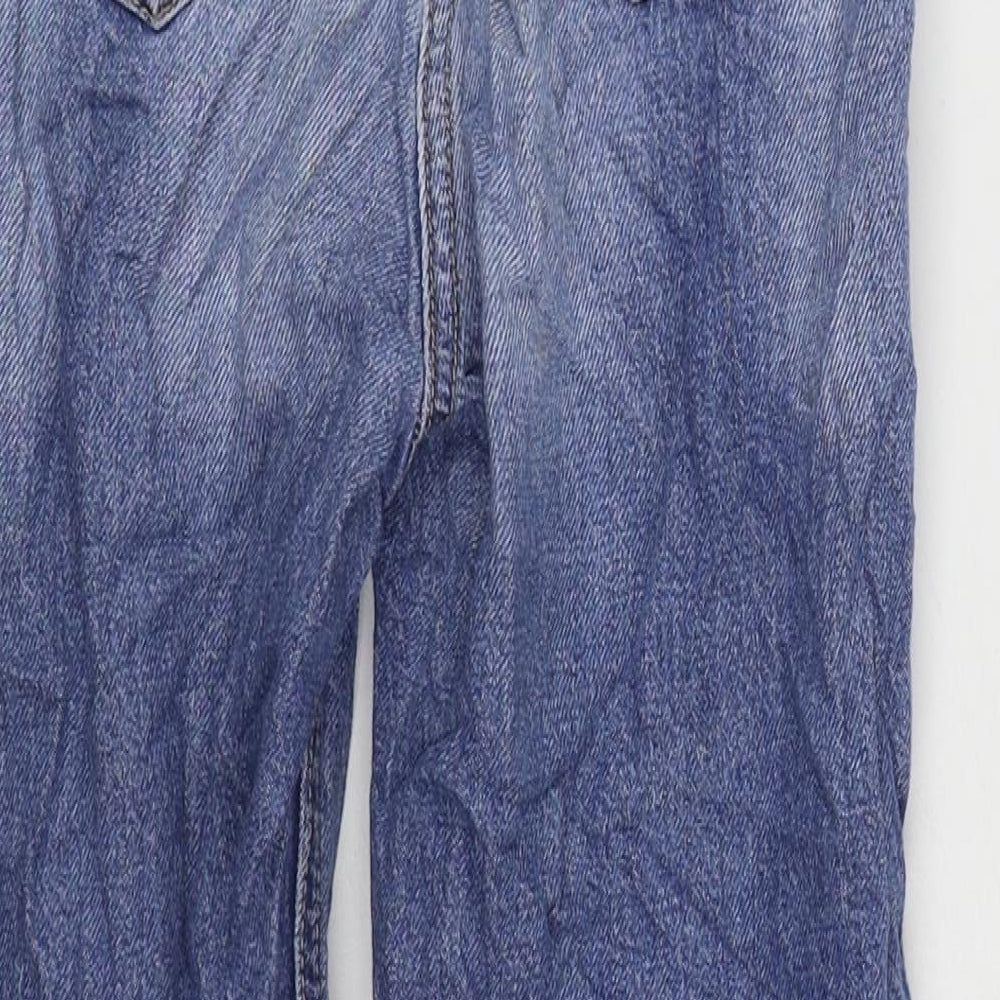 NEXT Girls Blue Cotton Straight Jeans Size 9 Years Regular Zip - Distressed