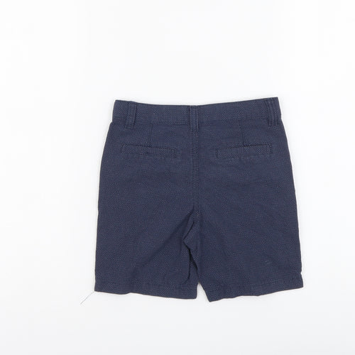Primark Boys Blue Cotton Chino Shorts Size 4-5 Years Regular Buckle