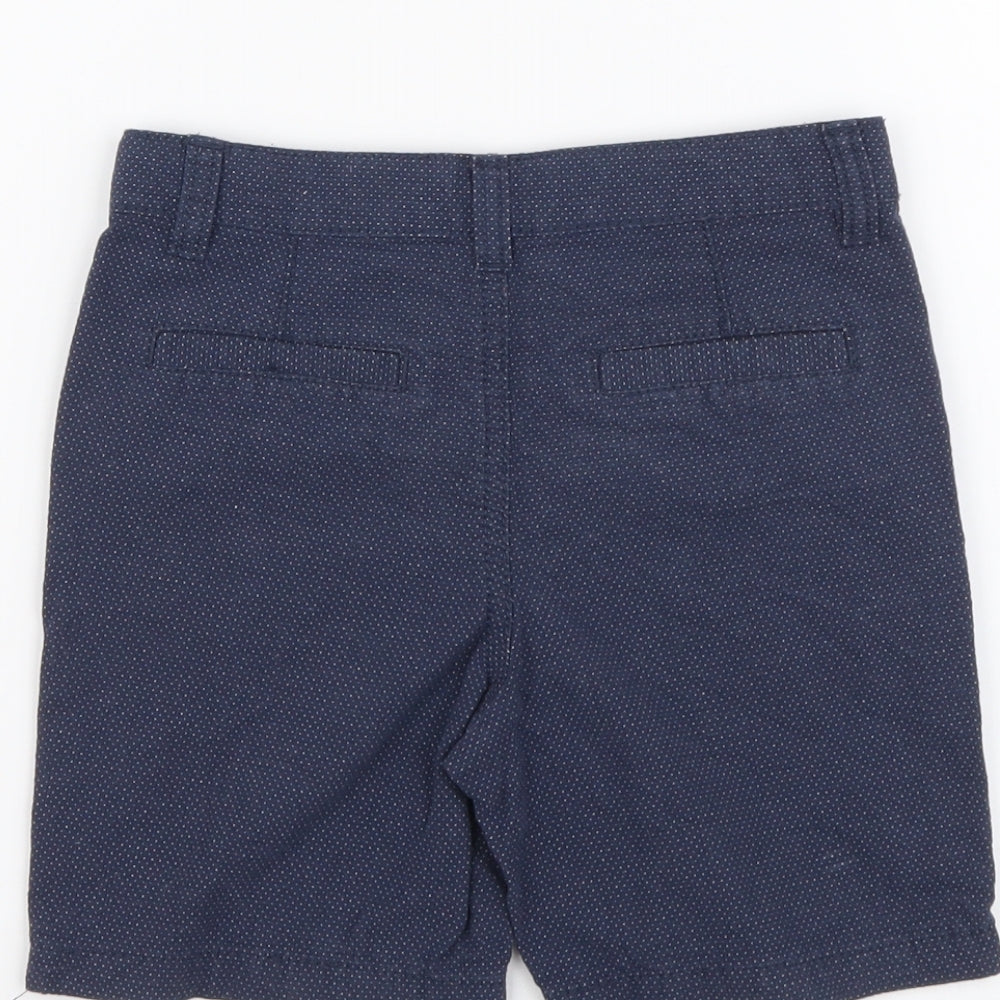 Primark Boys Blue Cotton Chino Shorts Size 4-5 Years Regular Buckle