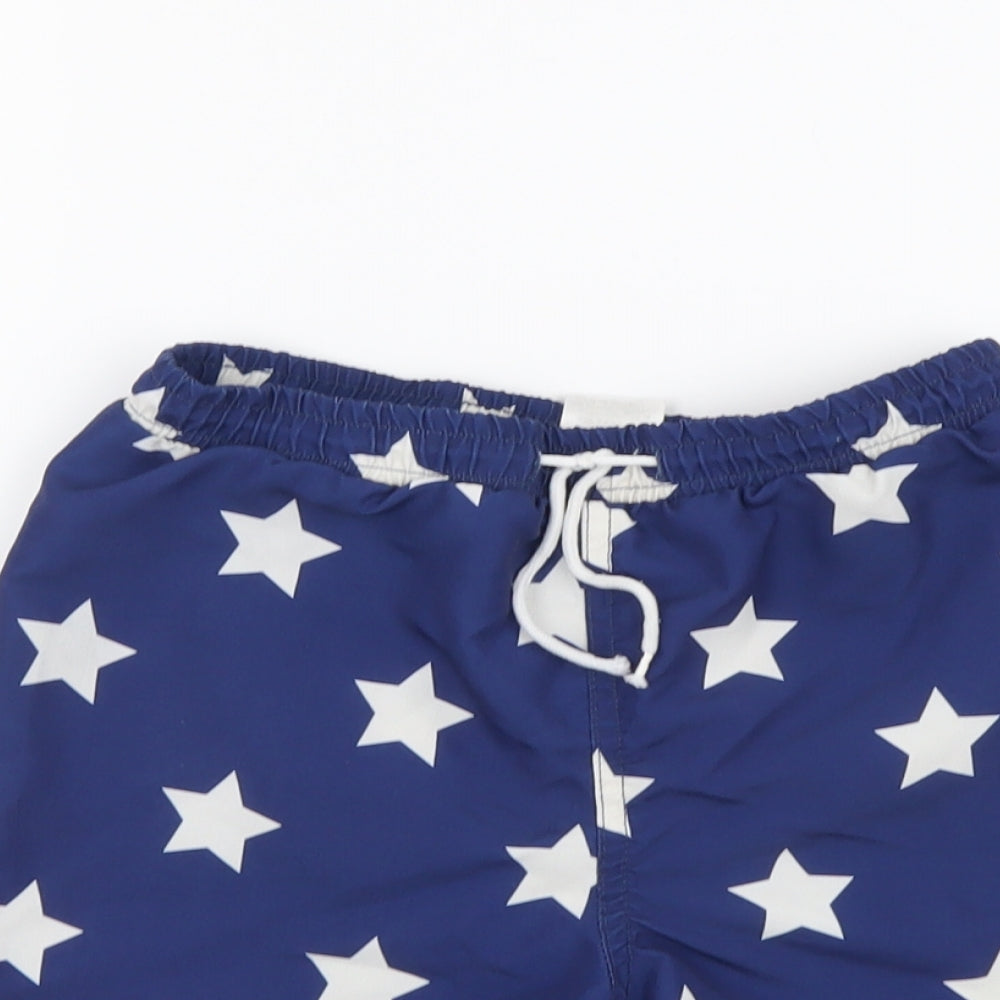 Hello Summer Boys Blue Geometric Polyester Biker Shorts Size 7-8 Years Regular Drawstring - Swimming shorts. Stars