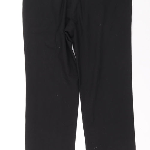 Marks and Spencer Mens Black Polyester Trousers Size 36 in L31 in Regular Zip