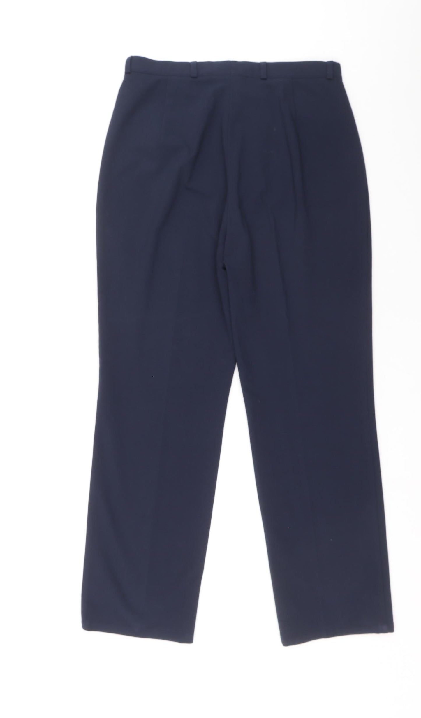Steilmann Womens Blue Polyester Dress Pants Trousers Size 16 L28 in Regular Zip