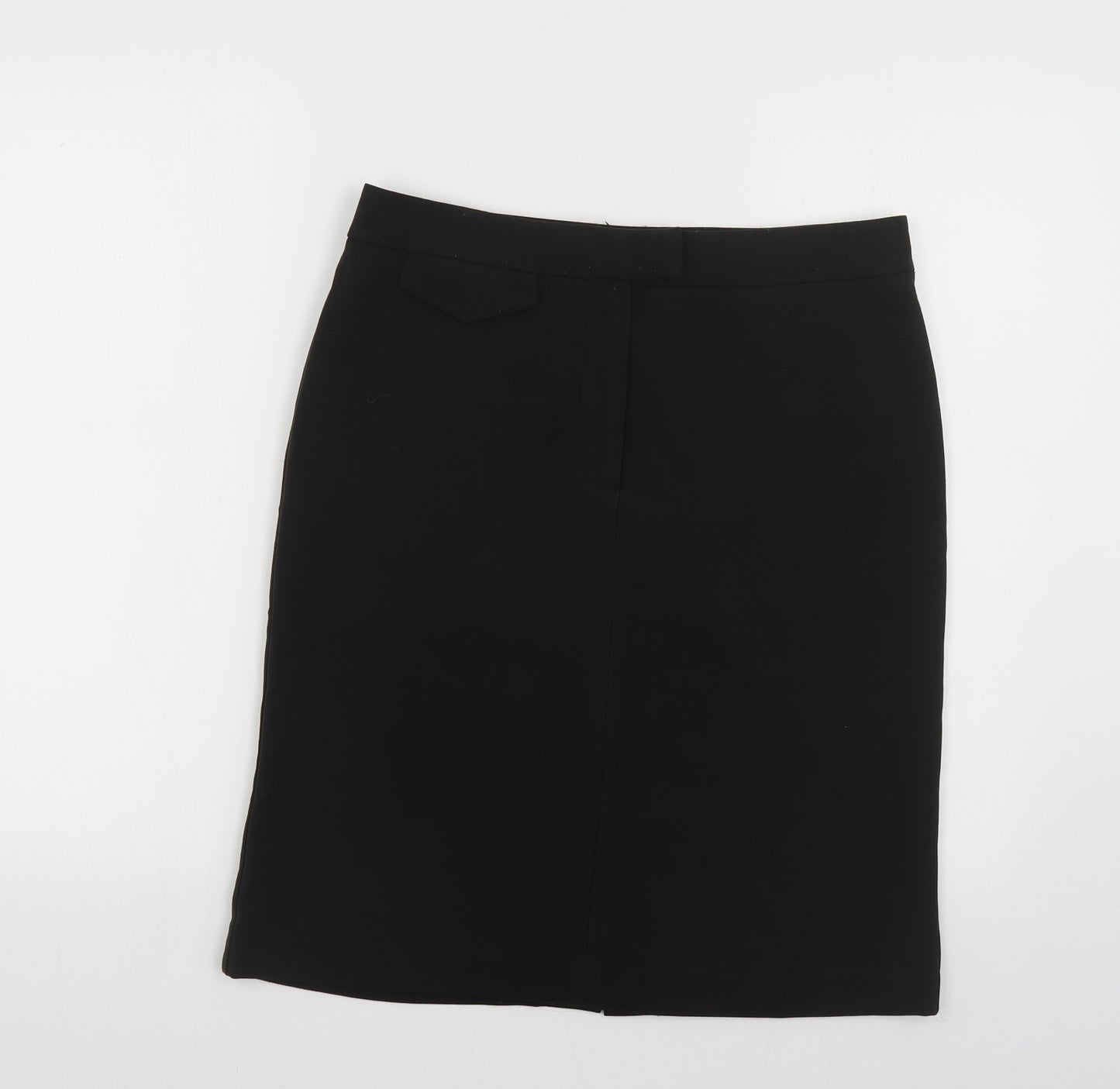 ELLE Womens Black Polyester Straight & Pencil Skirt Size M Hook & Eye