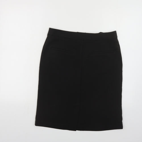ELLE Womens Black Polyester Straight & Pencil Skirt Size M Hook & Eye