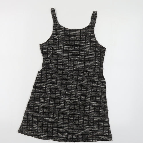 Primark Girls Grey Polyester Tank Dress Size 9-10 Years Scoop Neck Pullover