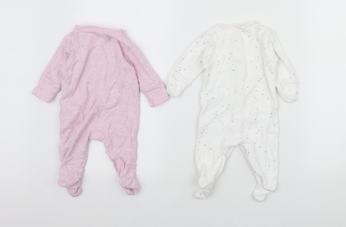 NEXT Girls Pink Geometric Cotton Bodysuit Outfit/Set Size 12 Months Snap - Bunny