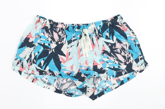 Calvin Klein Womens Multicoloured Floral Viscose Sleep Shorts Size XS Drawstring - W26