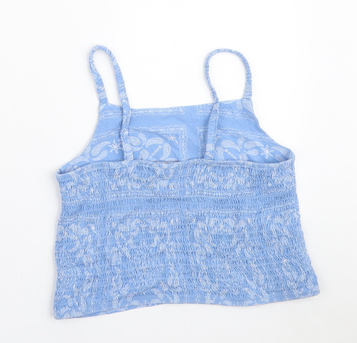LC Waikiki Girls Blue Paisley Viscose Camisole Tank Size 8-9 Years Square Neck Pullover