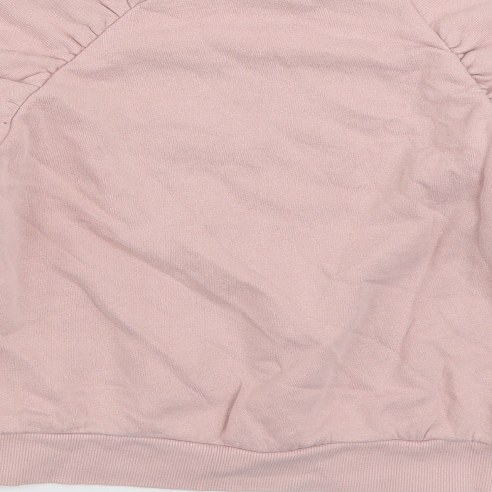 NEXT Girls Pink Cotton Pullover Sweatshirt Size 8 Years Pullover - Heart