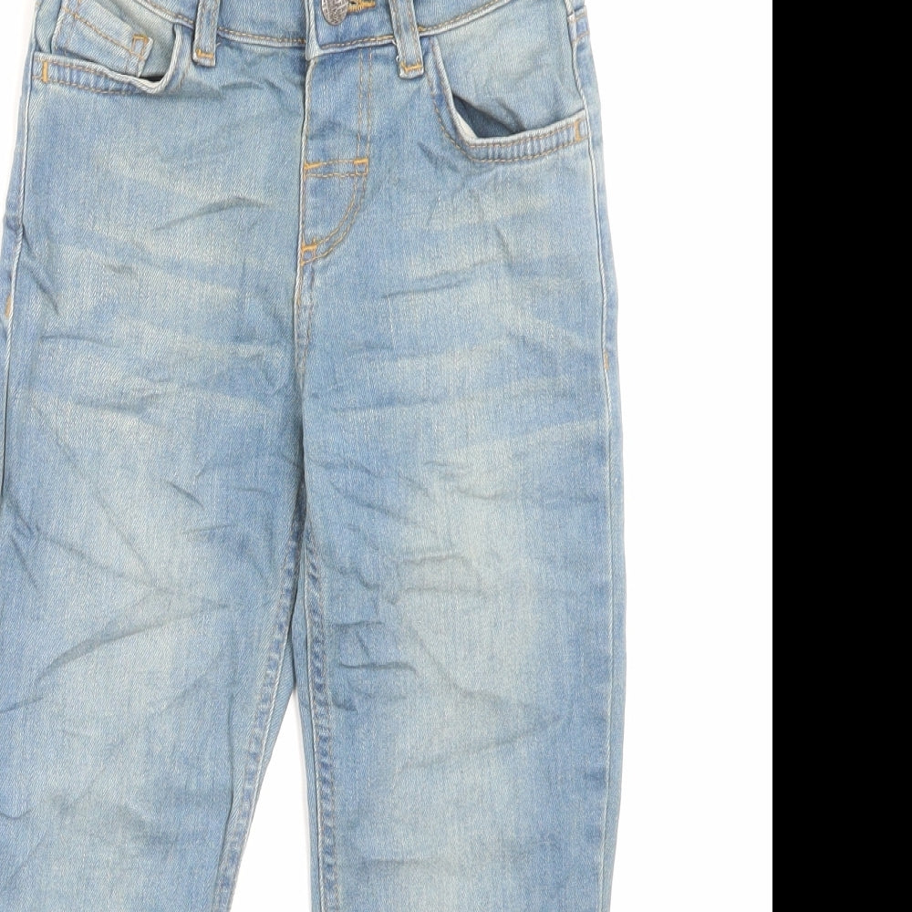 LC Waikiki Boys Blue Cotton Straight Jeans Size 5-6 Years Regular Button