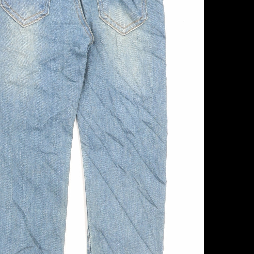 LC Waikiki Boys Blue Cotton Straight Jeans Size 5-6 Years Regular Button