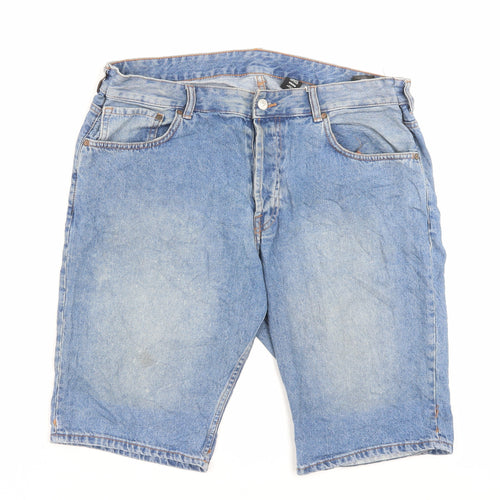 H&M Mens Blue Cotton Bermuda Shorts Size 38 in L10 in Slim Button