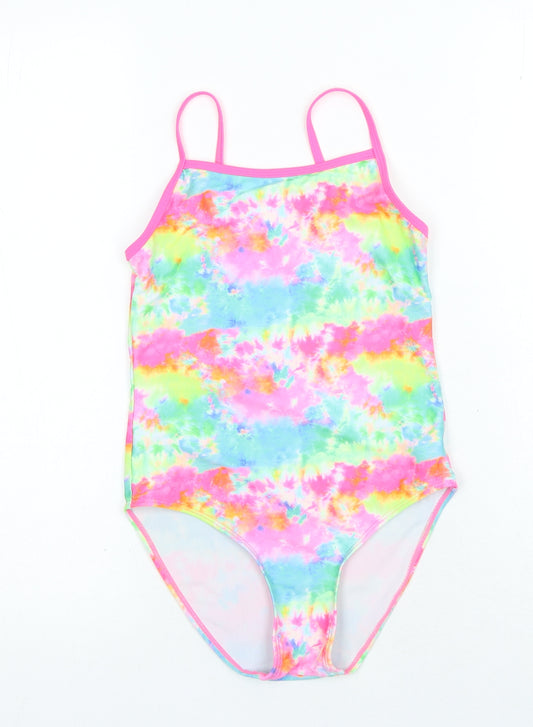 Dunnes Stores Girls Multicoloured Tie Dye Polyester Playsuit One-Piece Size 10-11 Years - Swimwear