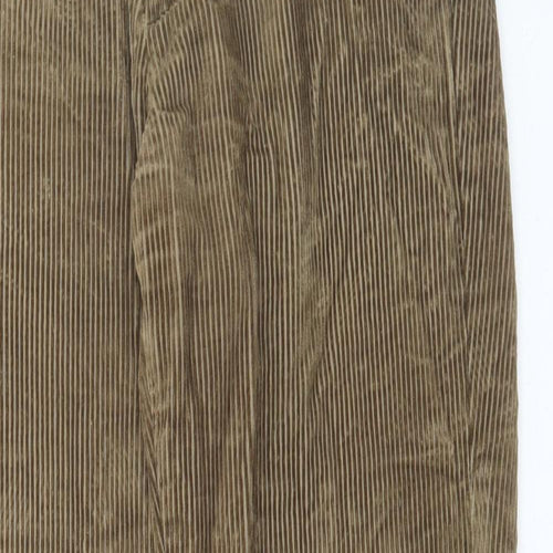 Marks and Spencer Mens Beige Cotton Trousers Size 30 in L31 in Regular Button