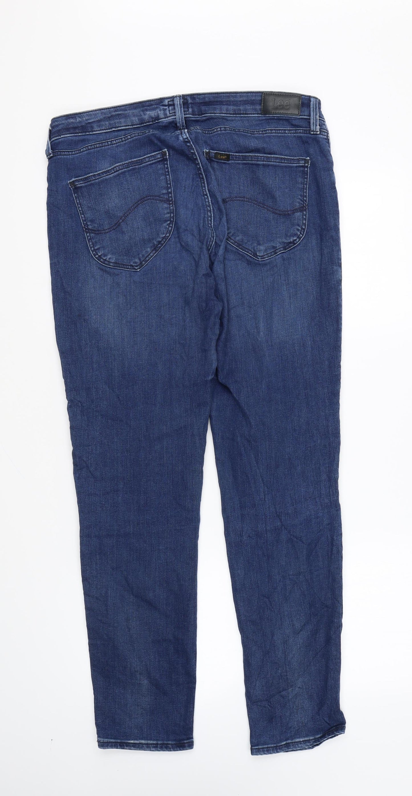 Lee Womens Blue Cotton Skinny Jeans Size 34 in L28 in Regular Zip