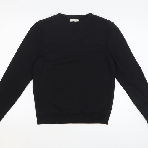 Cedar Wood State Mens Black Polyester Pullover Sweatshirt Size S