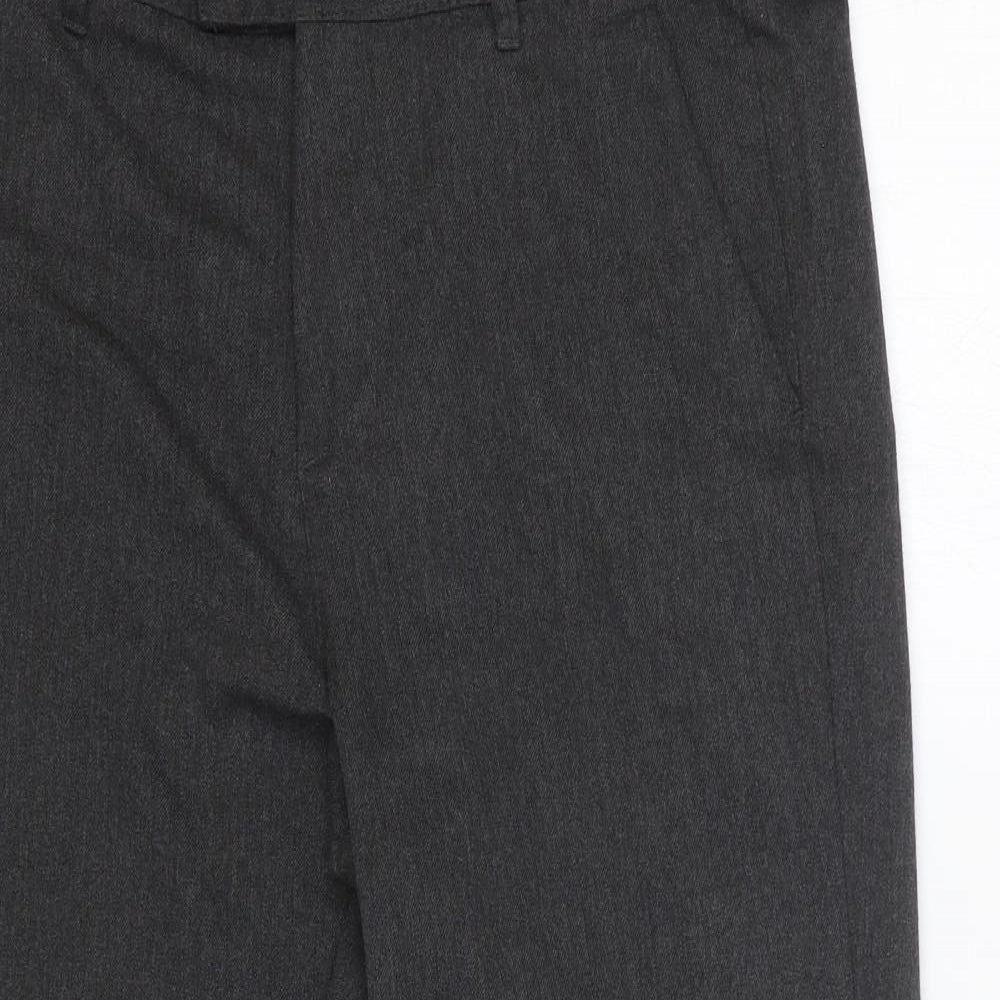 NEXT Boys Grey Polyester Dress Pants Trousers Size 13 Years Regular Zip