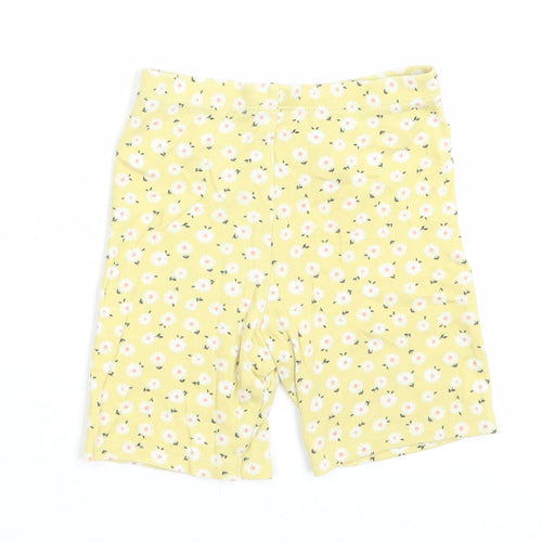 F&F Girls Yellow Floral Cotton Biker Shorts Size 2-3 Years Regular