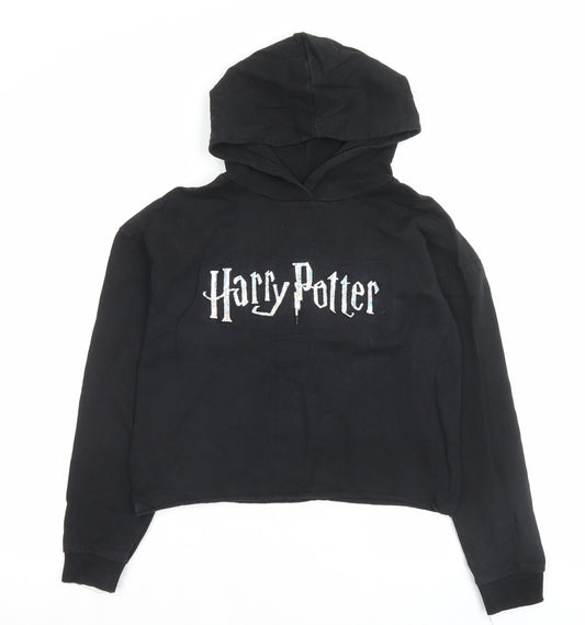 Primark Girls Black Cotton Pullover Hoodie Size 12-13 Years Pullover - Harry Potter