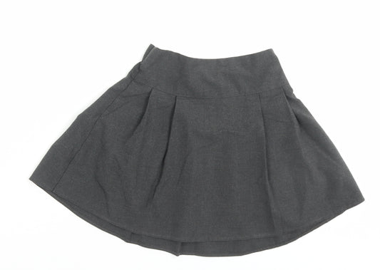 F&F Girls Grey Polyester A-Line Skirt Size 7-8 Years Regular Pull On - School Wear