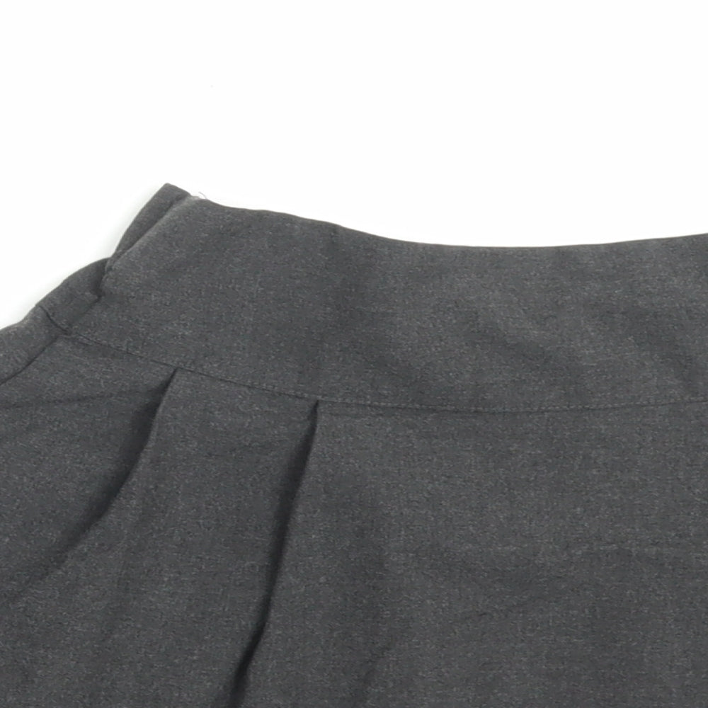 F&F Girls Grey Polyester A-Line Skirt Size 7-8 Years Regular Pull On - School Wear