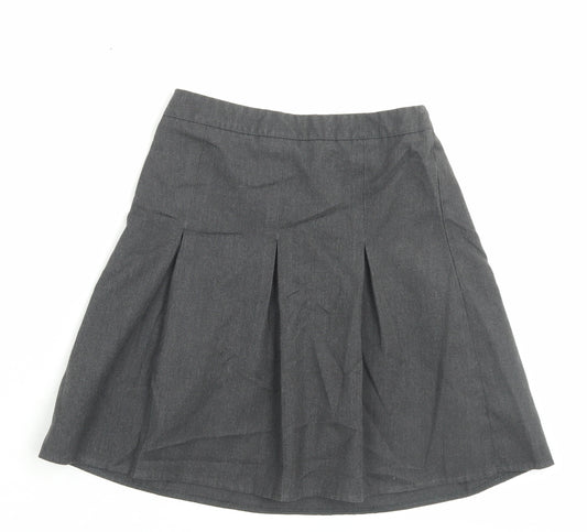 George Girls Grey Polyester A-Line Skirt Size 7-8 Years Regular Pull On - School Wear