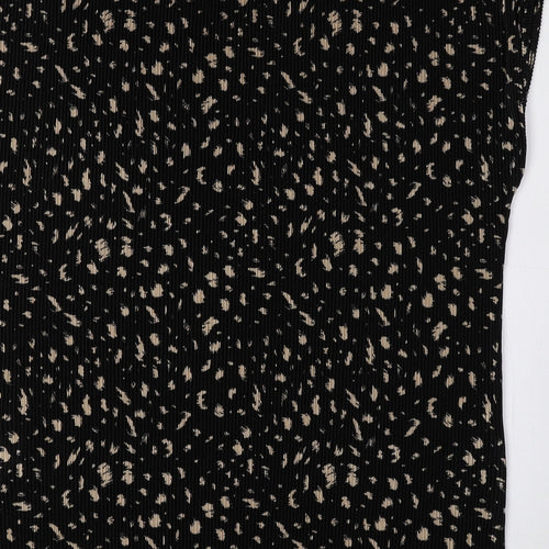 Soyaconcept Womens Black Geometric Polyester Basic Blouse Size L Round Neck