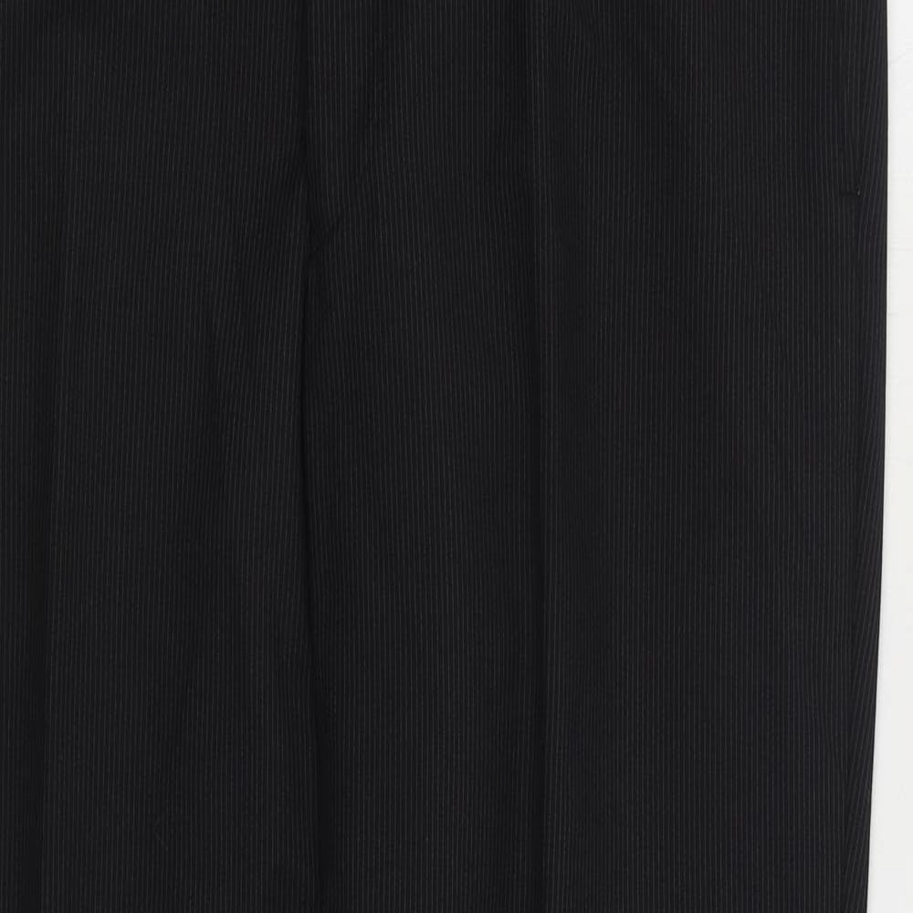 Preworn Mens Black Polyester Trousers Size 38 in L30 in Regular Zip