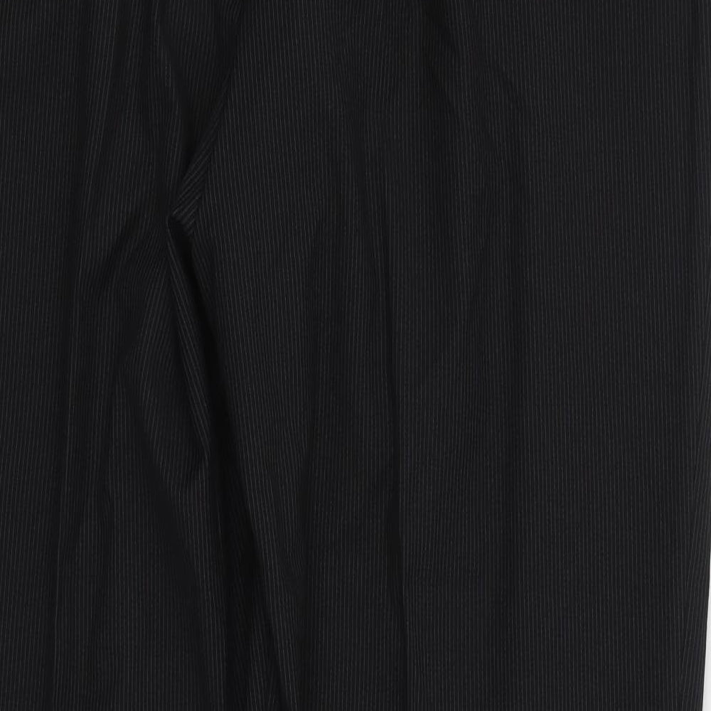 Preworn Mens Black Polyester Trousers Size 38 in L30 in Regular Zip