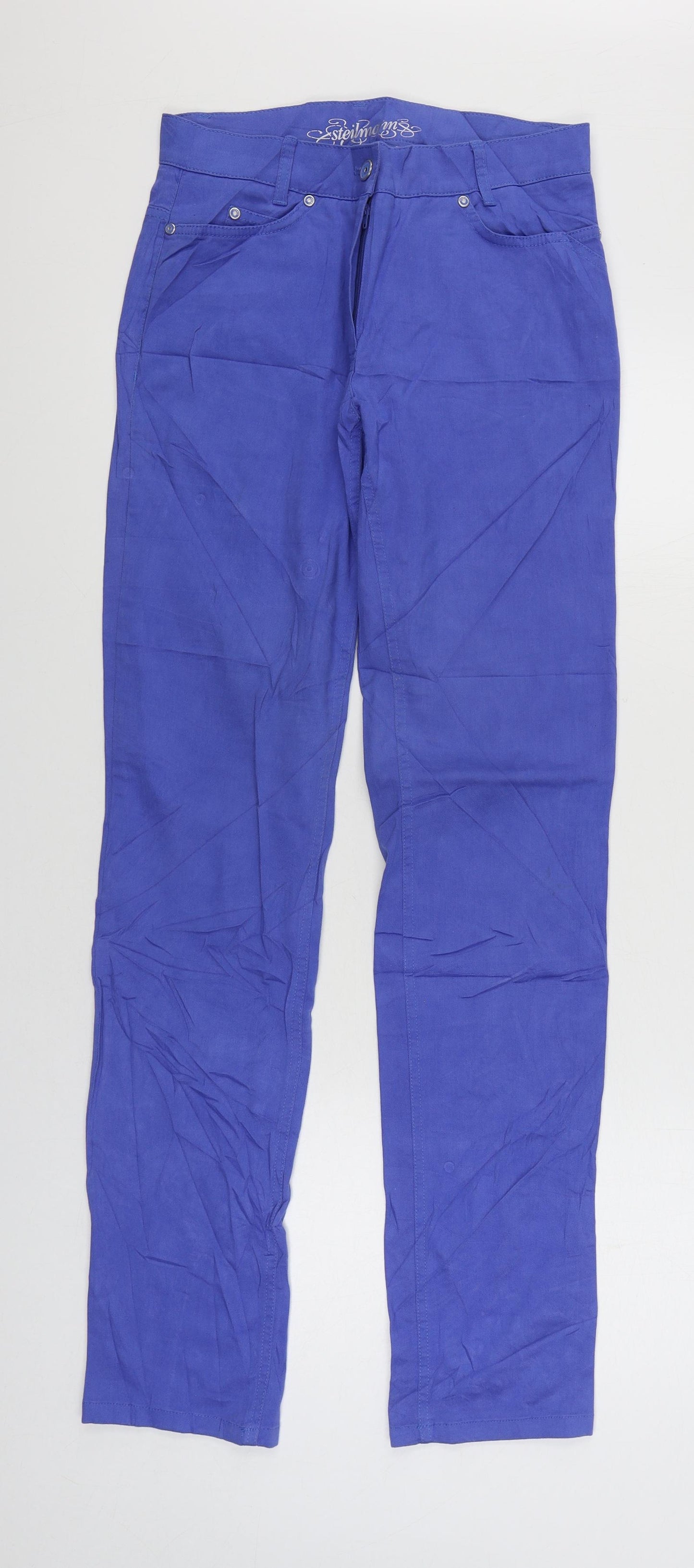 Steilmann Womens Blue Cotton Straight Jeans Size 10 L33 in Regular Zip