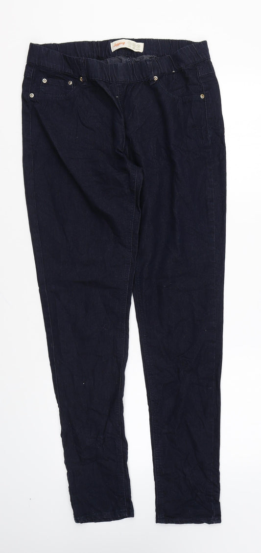 Denim & Co. Womens Blue Cotton Jegging Leggings Size 12 L28 in