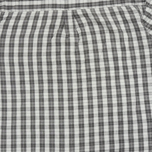 Canda Mens Grey Plaid Cotton Button-Up Size XL Collared Button