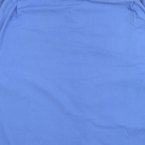 Burton Mens Blue Polyester Dress Shirt Size 17 Collared Button