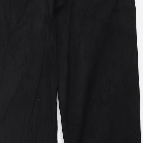 Preworn Girls Black Cotton Straight Jeans Size 12-13 Years Regular Zip