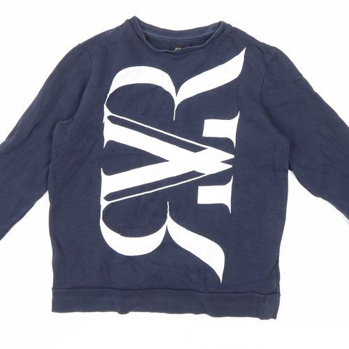 River Island Boys Blue Cotton Pullover Sweatshirt Size 9-10 Years Pullover