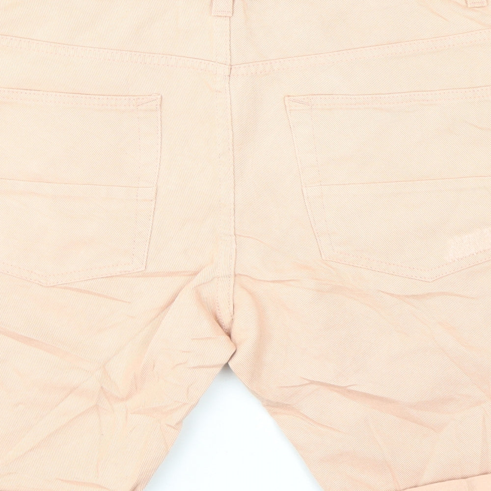 New Look Mens Pink Cotton Bermuda Shorts Size 32 in L8 in Regular Zip