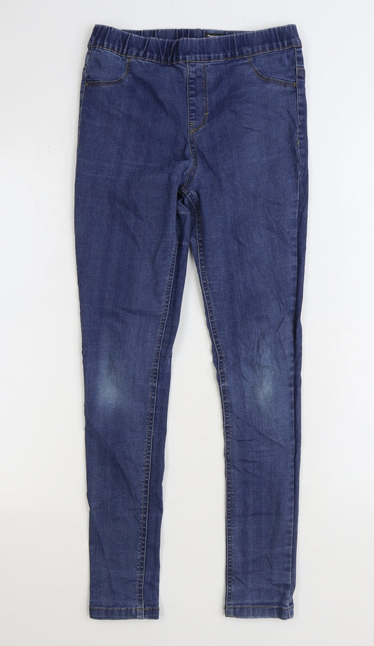 Very Girls Blue Cotton Jegging Jeans Size 13 Years Regular Pullover