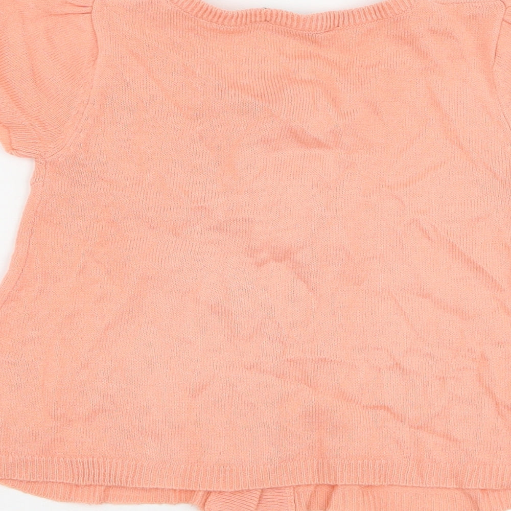 George Girls Pink Round Neck Acrylic Cardigan Jumper Size 4-5 Years Button