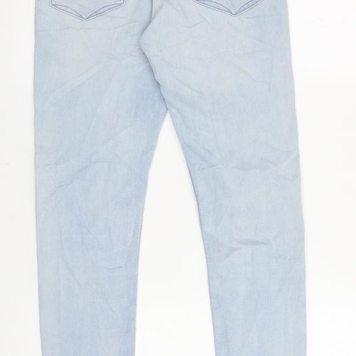 & Denim Girls Blue Cotton Skinny Jeans Size 13-14 Years L28.5 in Regular Zip