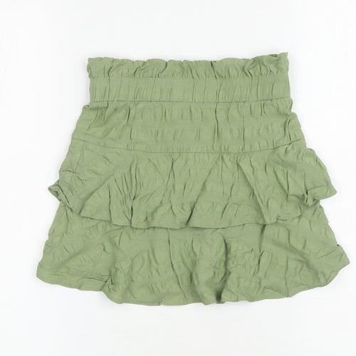 George Girls Green Viscose Peasant Skirt Size 7-8 Years Regular Pull On