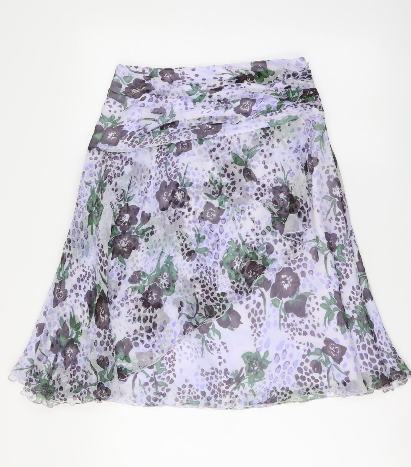Nougat Womens Purple Floral Polyester A-Line Skirt Size 28 in Zip