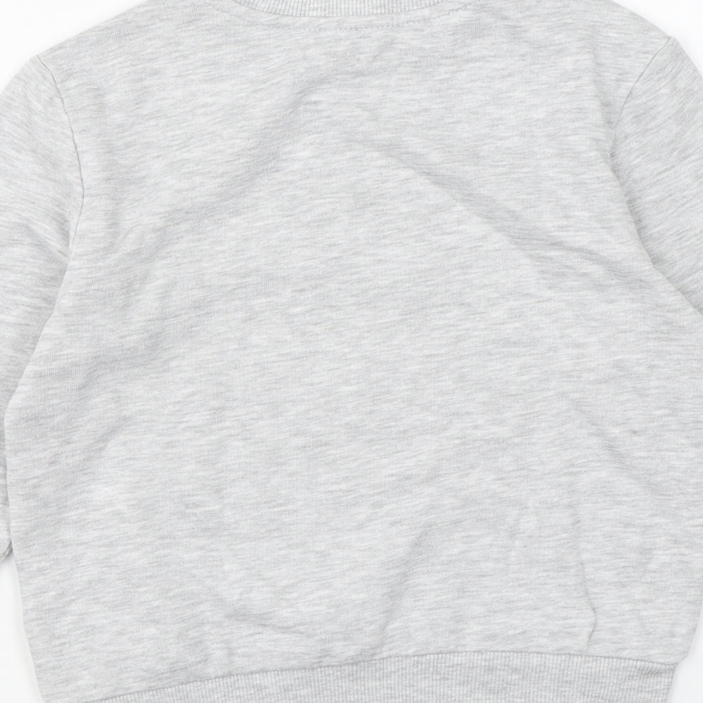 Very Girls Grey Cotton Pullover Sweatshirt Size 5-6 Years Pullover - Elfie Selfie