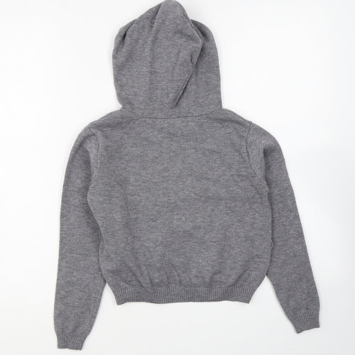Primark Girls Grey Polyester Pullover Hoodie Size 7-8 Years Pullover